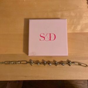 Stella and Dot brass/rind stone bracelet